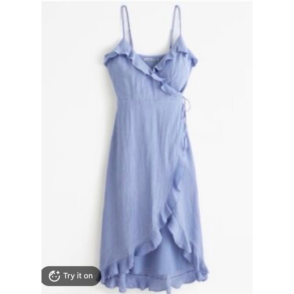 Abercrombie & Fitch Wrap Dress Women Small Blue